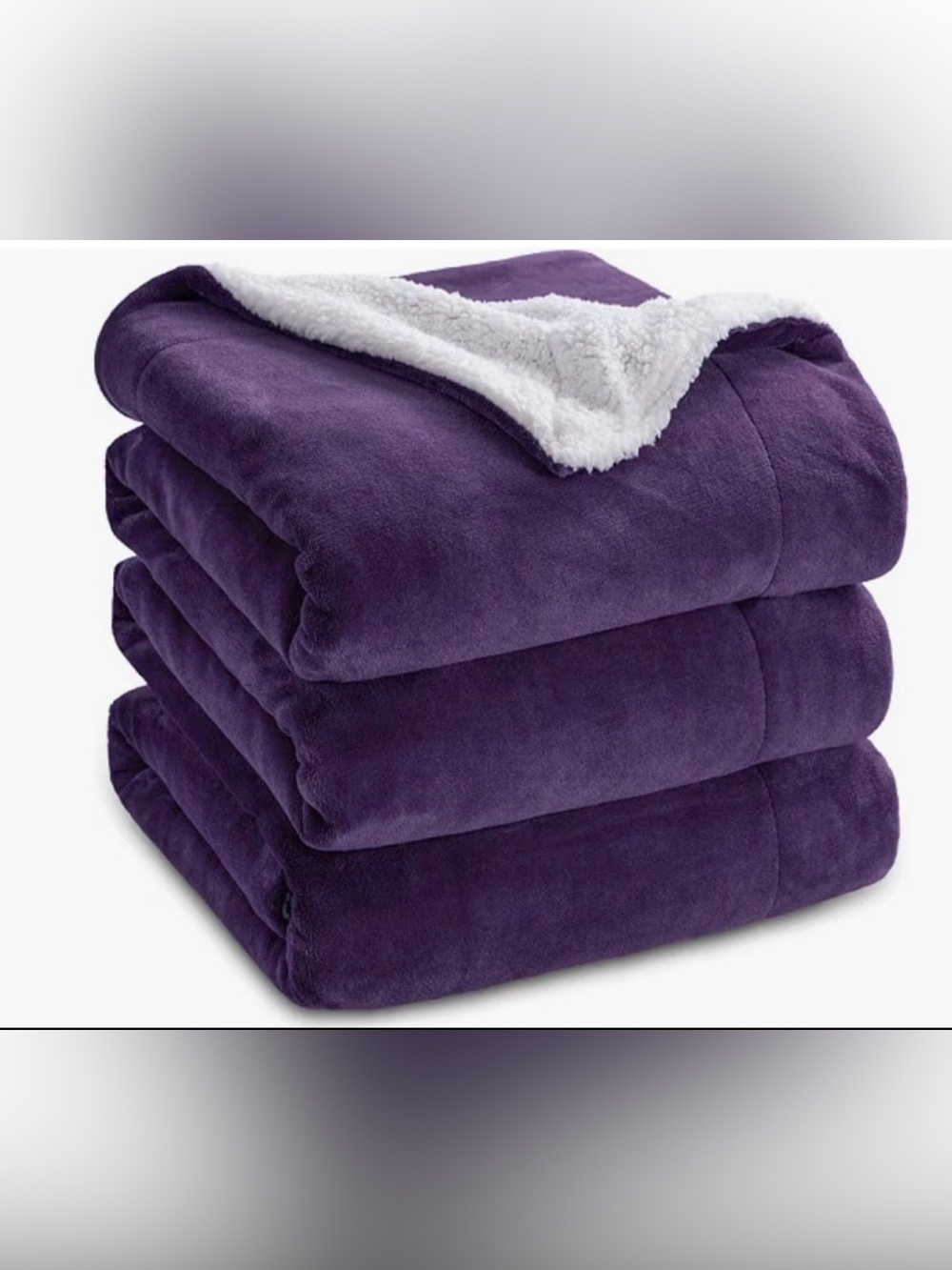 Bedsure GentleSoft Sherpa Fleece Blanket Queen Size for Bed